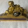 Antique French Gilt & Porcelain Mantel Clock. Image 6