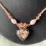 Brand new Jewellery- Pink Flower Necklace Heart Shape Image 3