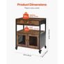 Farmhouse Coffee Bar Cabinet with 4-Tier Storage, Movable Coffee Bar Table with Wheels & Mesh Door, Sideboard Buffet Cabinet for Kitchen, Entryway Image 3