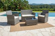 Lakeside 4 Seater Rattan Garden Furniture Set Outdoor Sofa &amp; Armchairs with Table Patio Terrace Ireland