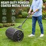 Compost Spreader, 24 in Wide Peat Moss Spreader with Push/Tow Handle, 4 Heights Adjustable, Powder-Coated Steel Garden Peat Moss Roller, Heavy Duty Grass Seed Spreaders for Planting Seeding Image 3