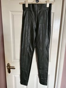 leather look trousers