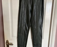 leather look trousers