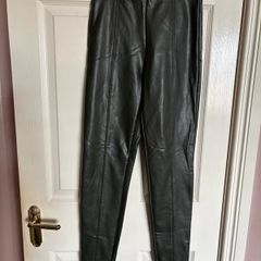 leather look trousers