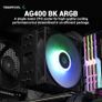 Ag400 Bk Argb Cpu Air Cooler All-black 5v-3pin Sync 220w Tdp 6mm X 4 Copper Heat Pipes With 120mm Fan Pwm 2000rpm 75.89cfm For Intel Lga 1700/1200/1151/1150/1155 Amd Am5/am4 Image 2