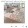 Kids Bedroom Rug 160x220cm Pink Grey Rainbow Excellent Condition Image 2