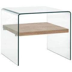 Coffee Table Clear 50x50x45 cm Tempered Glass
