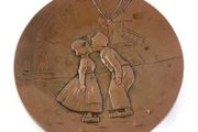 Antique Dutch Bronzed Copper Trinket Dish