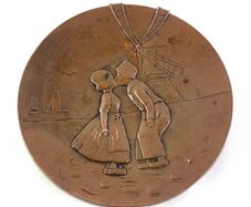 Antique Dutch Bronzed Copper Trinket Dish