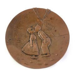 Antique Dutch Bronzed Copper Trinket Dish