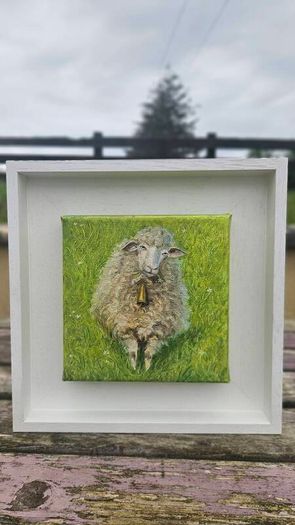 Original Oil Painting- Jingle Bell  Lamb