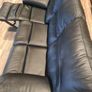Black leather reclining couch Image 3