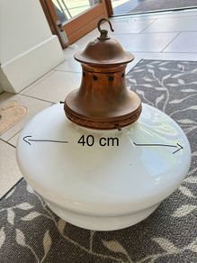 Milk Glass Hanging Lamp
