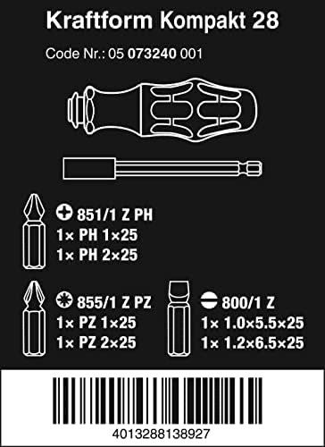 Wera 073240 Kraftform Kompakt 28 Screwdriver Bit Set