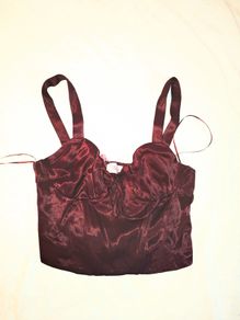 Red Satin Savida Crop Top
