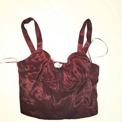 Red Satin Savida Crop Top