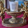 Antique Cherub Gold Effect Ornamental Pedestal Metal Candle Holder Pedestal Stand Made In Spain Image 8