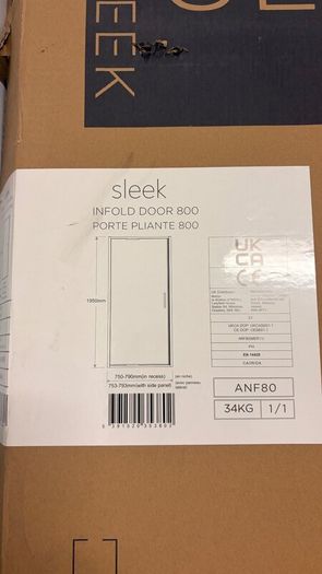 ARYSTO Sleek | Infold Shower Door | New In  Box