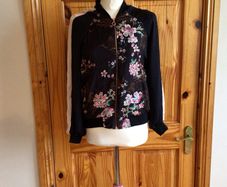 lightweight black floral casual jacket size 8 Postage included