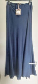navy satin maxi skirt size 14