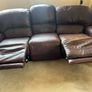 3 seater brown leather recliner sofa Image 2