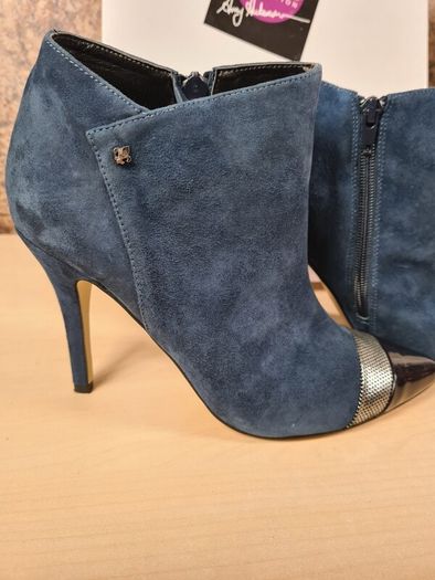 Amy Huberman Bourbon leather suede ankle boots bundle Size UK 4 EU 37 Forever young navy blue suede Private number brown leather