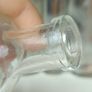 499 - Set of 6 Vintage Clear Glass Screw Cork Top Collectible Decorative Bottles and Jars Image 4