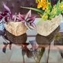 Vintage Set MCM Plant Pots x 2 Bark Pattern Stoneware Succulent Bonsai Planter 1950s Image 9