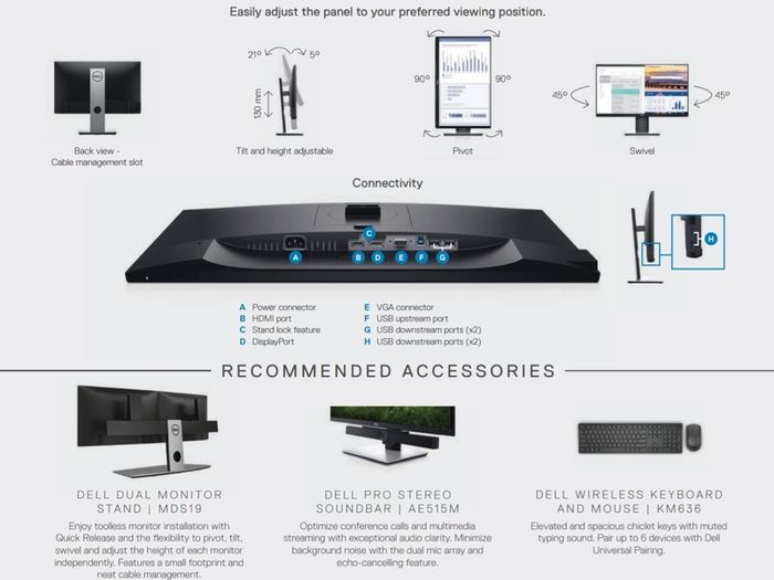 Dell P2419H 23.8" Full HD monitor.