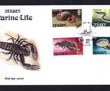 1973 Jersey Marine Life Commemorative Stamps Addressed First Day Cover (FDC)