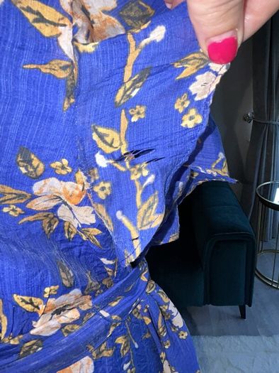 Ladies Blue Short Sleeve Floral Dress from Monsoon
