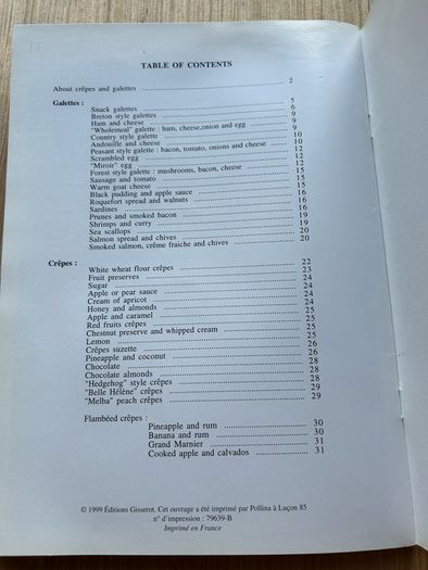 English edition of "Crepes and Galettes" by Clementine Perrin-Chattard