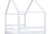Kids Bed Frame White Solid Pine Wood 80x160 cm