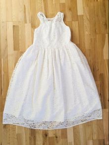 Girls M&S Ivory Dress with Lace (11-12 years)