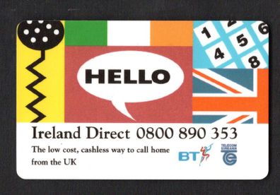 Great Britain Hello / Ireland Direct British Telecom phone card
