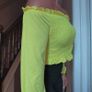Yellow open Shoulder cropped top Image 3