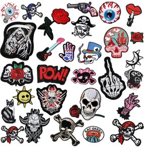 30 Pieces Rock Punk Band Patch or Alien Patches Punk Iron-on Patches Assorted Punk Embroidered Iron-on Patches Skull Eye Ball Pattern for Halloween Jackets Hat Clothing Bags (FREE POSTAGE)