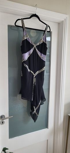 NOCTURNE 100% Silk Beaded Cocktail Dress Sz 12UK(Fit 10-12UK) - Rrp 695 (New)