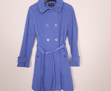 Debenhams Royal Blue Double Breasted Belted Petite Trench Coat Jacket 16UK/44EU
