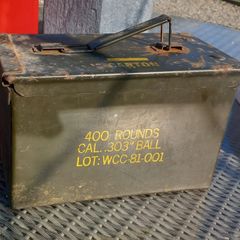 Military ammo metal box, old, original, D18