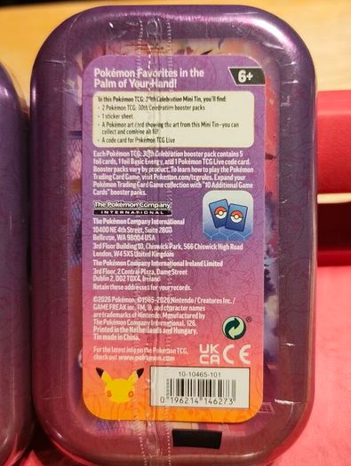 Pokemon Tcg 30th Anniversary Mini Tins X4