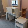White desk / dressing table  / bedside lockers / mirrored cabinet. Image 4
