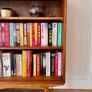Mid century teak bookcase display vintage retro Image 2