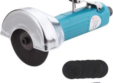 Air Cut-Off Tool 3 Inch 75mm Pneumatic Grinder Cutter Straight Grinding Saw with 6 Cutting Discs