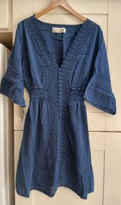 Navy Shire Waist Dress