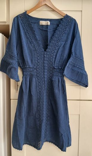 Navy Shire Waist Dress