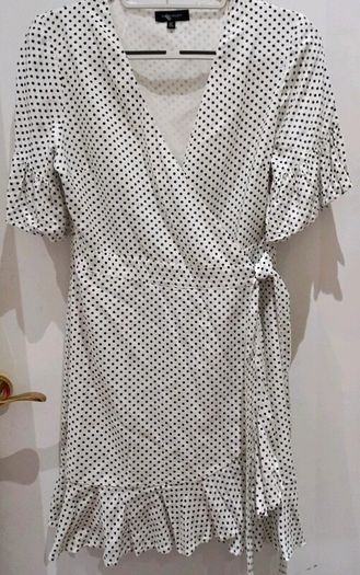 Karen Millen White Polka Dot Wrap Dress