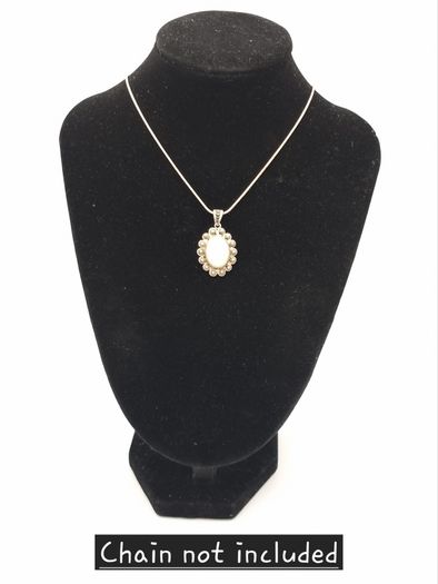 Vintage Ornate Sterling Silver Opalite Pendant