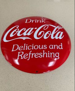 Coca Cola Embossed Metal Sign # 2