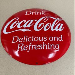 Coca Cola Embossed Metal Sign 36 cm